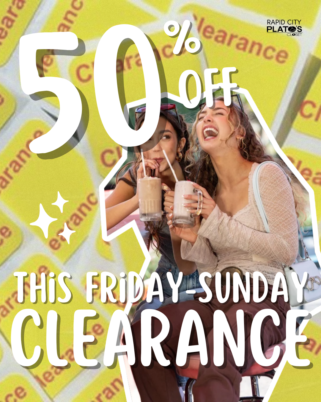 50% Off Clearance this Friday through Sunday